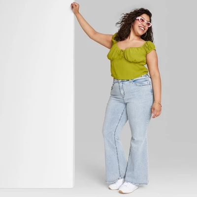 Women's High-Rise Flare Jeans - Wild Fable™ Light Wash - Image 4