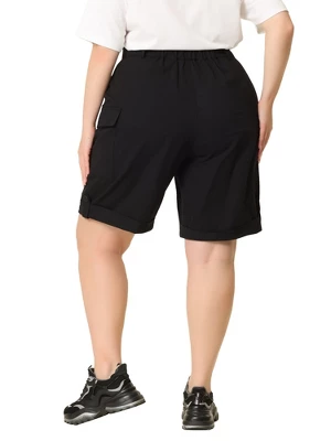 Agnes Orinda Women's Plus Size Knee Lenth Jogger Pocket Track Cargo Shorts - Image 3