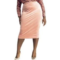 ELOQUII Women’s Plus Size Velvet Column Skirt