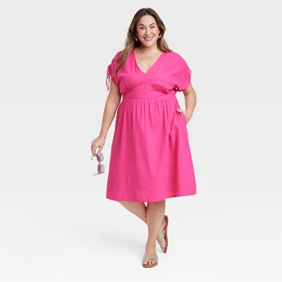 Women's Dolman Short Sleeve Midi Dress - Ava & Viv™ - Image 2