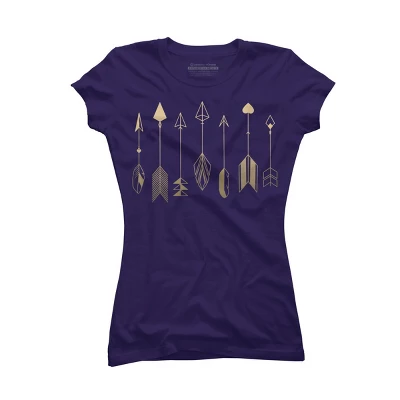 Junior's Design By Humans Be Brave Little Arrow (gold) By Staceyroman T-Shirt - Image 9